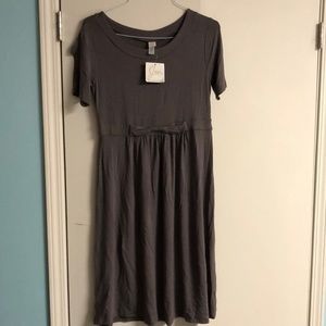 Modest gray‎ Dress with Bow Detail Jen Clothing